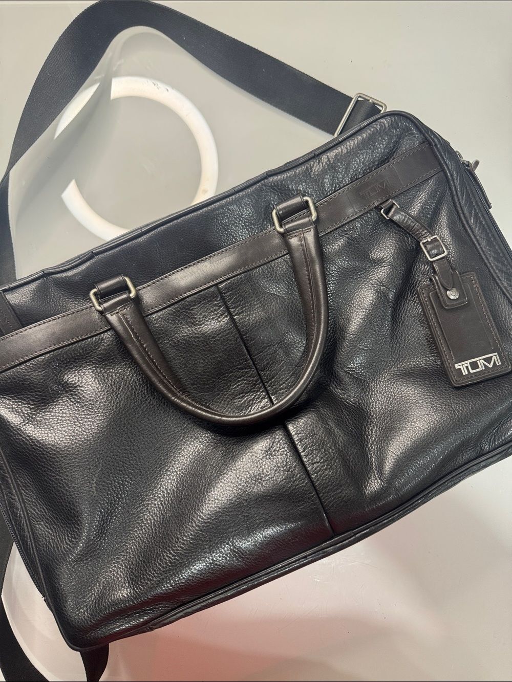 Tumi Berwick Double Zip leather briefcase